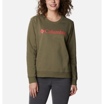 Columbia Logo Crew Top, Sudaderas Grises Verdes Para Mujer | 394702-VJU